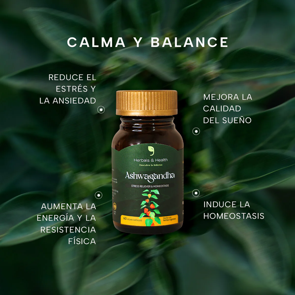 Ashwagandha: 60 Cápsulas para reducir el Estrés y Ansiedad