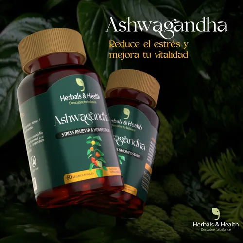 Ashwagandha: 60 Cápsulas para reducir el Estrés y Ansiedad